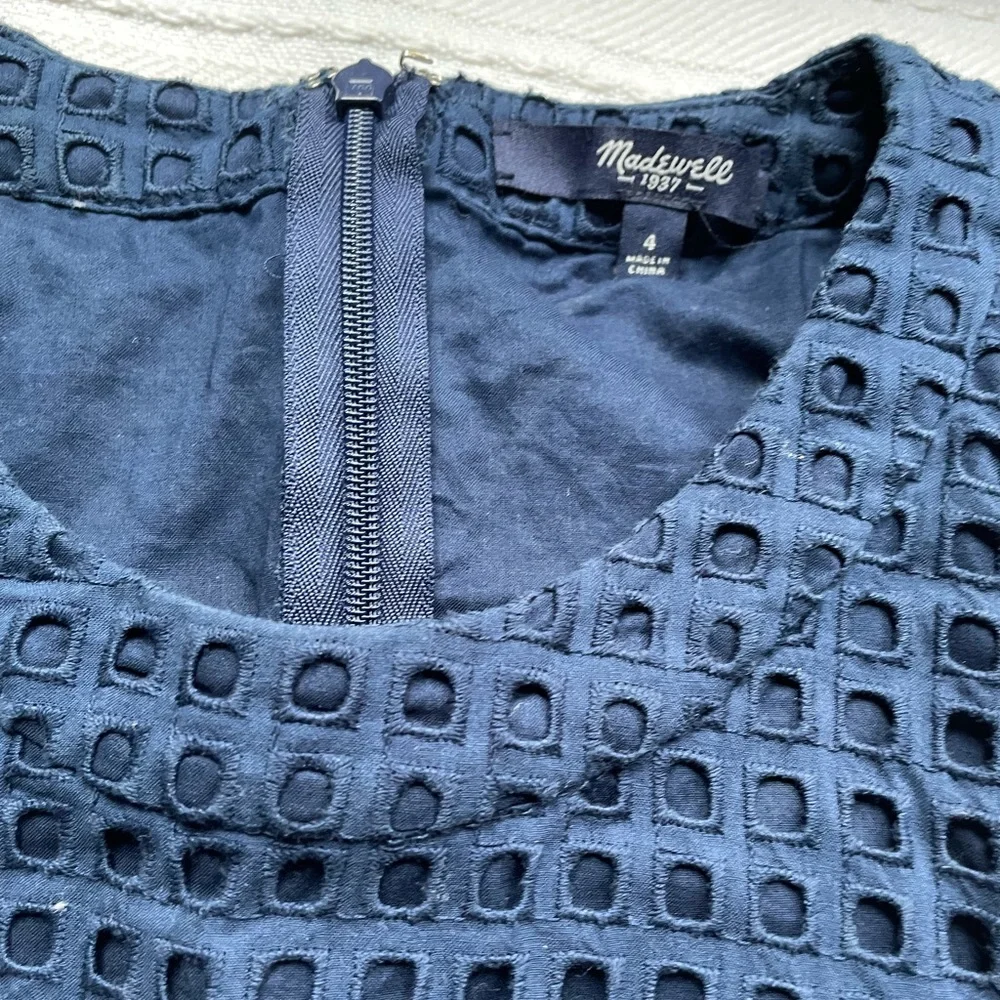 Preppy blue Madewell summer mini dress - Picture 2 of 7